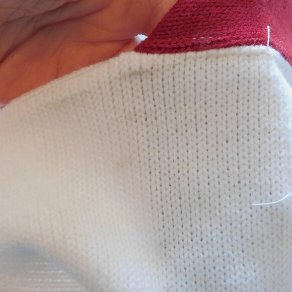 1960s Styled By Champion White & Red Orlon Collegiate Varsity Cardigan Size 34 - Picture 13 of 16